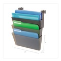Wall Files | Deflecto 73502RT DocuPocket 3 Sections 3-Pocket 13 in. x 7 in. x 20 in. File Partition Set - Letter Size, Smoke (3/Set) image number 7