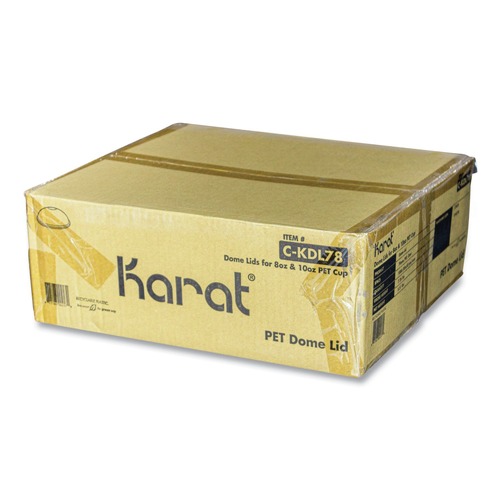 Cups and Lids | Karat C-KDL78 8 oz to 10 oz Cold Cup Dome PET Lids - Clear (1000/Carton) image number 0
