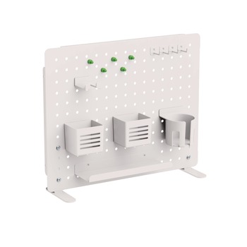 Kantek PBS120W 20.58 in. x 1 in. x 17 in. 3-Compartment Steel Pegboard Organizer - White