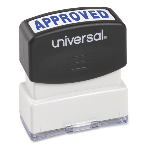 Stamps & Stamp Supplies | Universal UNV10043 Pre-Inked One-Color Approved Message Stamp - Blue image number 0