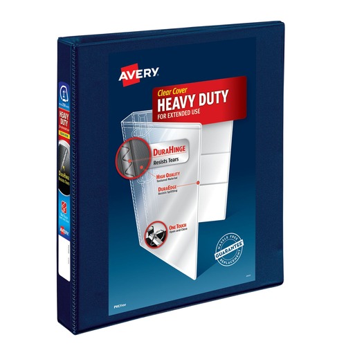 Back to School Sale | Avery 79809 3 One Touch EZD Rings 1 in. Capacity 11 in. x 8.5 in. Heavy-Duty View Binder with DuraHinge - Navy Blue (12/Carton) image number 0