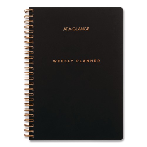Notebooks & Pads | AT-A-GLANCE YP20LA05 8 in. x 5 in. 12-Month (Jul 2025-Jun 2026) Signature Lite Academic Weekly Monthly Planners - Black Cover image number 0