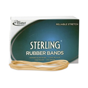 Alliance 25405 1 lbs. Box Size 117B 0.06 in. Gauge Sterling Rubber Bands - Crepe (1-Box)