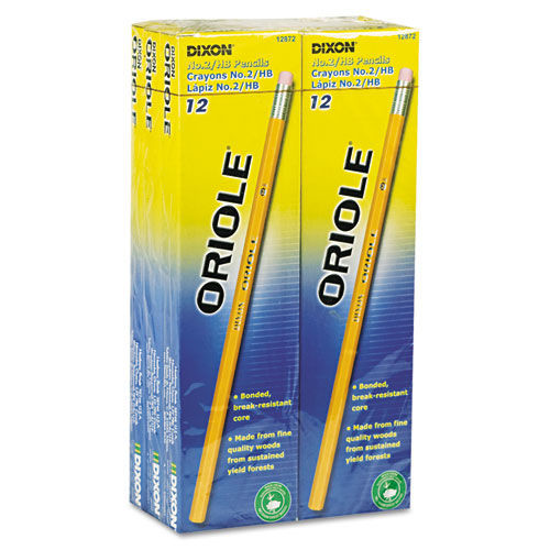 Back to School Sale | Dixon X12872 Oriole HB (No. 2) Pencil Value Pack - Black Lead/Yellow Barrel (72/Pack) image number 0