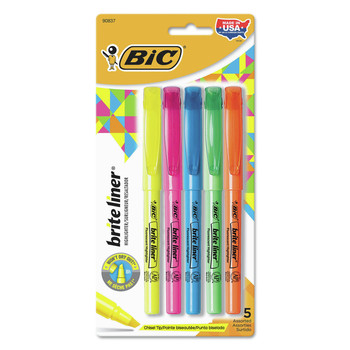 BIC BLP51WASST Brite Liner Chisel Tip Highlighter - Assorted Ink/Barrel Colors (1-Set)