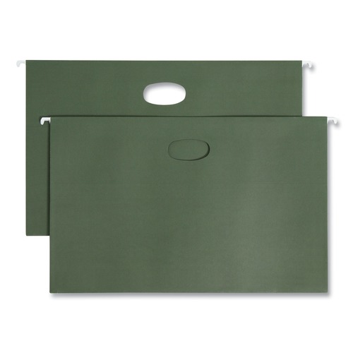 File Folders | Smead 64320 3.5 in. Capacity 1 Section Legal Size Hanging Pockets with Full-Height Gusset - Standard Green (10/Box) image number 0
