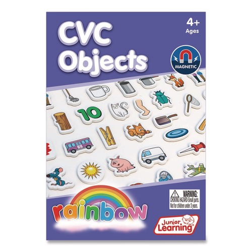 Arts & Crafts Supplies | Junior Learning Inc JL641 1.6 in. Tall Rainbow CVC Objects - White Background/Assorted Object Colors image number 0