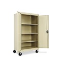 Office Filing Cabinets & Shelves | Alera CM6624PY 36 in. x 24 in. x 66 in. Assembled Mobile Storage Cabinet with Adjustable Shelves - Putty image number 1
