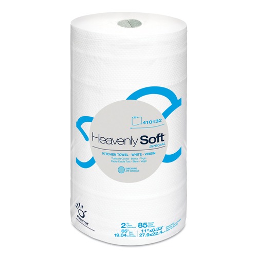 Paper Towels and Napkins | Papernet 410132 Heavenly Soft Kitchen Paper Towel Special 2-Ply 11 x 8.8 White 85/Roll 30 Rolls/Carton image number 0