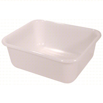 Rubbermaid Commercial FG369000WHT 12.38 in. x 14.38 in. x 5.38 in. Bus/Tote - White (6/Carton)
