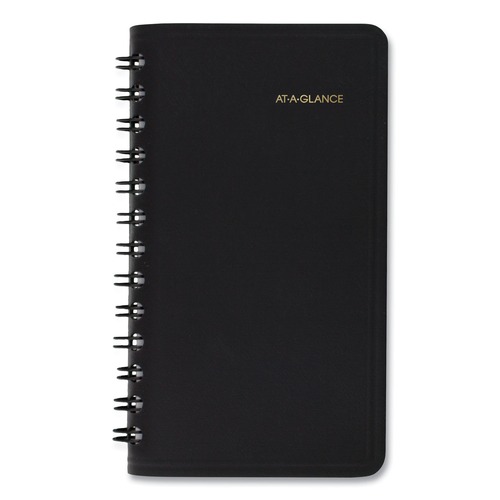 Notebooks & Pads | AT-A-GLANCE 7003505 4.5 in. x 2.5 in. 12-Month (Jan. to Dec.) 2026 Weekly Planner - Black Cover image number 0