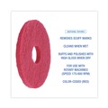 Just Launched | Boardwalk BWK4012RED 12 in. Diameter Buffing Floor Pads - Red (5/Carton) image number 4