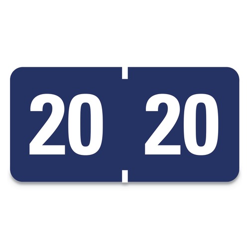 Labels | Smead 68320 0.75 in. x 1.5 in. "20-in Yearly End Tab File Folder Labels - Dark Blue (500/Roll) image number 0