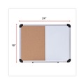 White Boards | Universal UNV43742 24 in. x 18 in. Melamine Cork/Dry Erase Board - Tan/White Surface, Aluminum/Plastic Frame image number 1