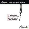 Label & Badge Holders | Champion Sports 126BLK 20 in. Long Metal J-Hook Fastener Lanyard - Black (12/Pack) image number 4