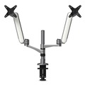 Monitor Stands | Kantek MA320 360 Degree Rotation/105 Degree Tilt/360 Degree Pan Supports 20 lbs. Multi-Directional Dual Monitor Arm for 30 in. Monitors - Silver/White image number 0