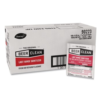 Diversey Care 90223 Beer Clean 0.25 oz. Packet Powder Last Rinse Glass Sanitizer (100/Carton)