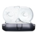 Just Launched | San Jamar R4000TBK 9 in. Roll 19 in. x 5.25 in. x 12 in. Twin Jumbo Classic Tissue Dispenser - Transparent Black Pearl image number 2