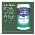 Hand Wipes | Clorox 01593 7 in. x 8 in. 1-Ply Disinfecting Wipes - Fresh Scent, White (35/Canister) image number 7
