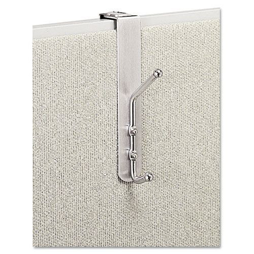 Wall Racks & Hooks | Safco 4167 Over-The-Panel Satin Aluminum/Chrome Double-Garment Hook image number 0