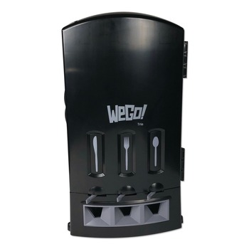  | Wego 56102200 13.39 in. x 15.75 in. x 23.62 in. Forks/Knives/Spoons Dispenser - Black