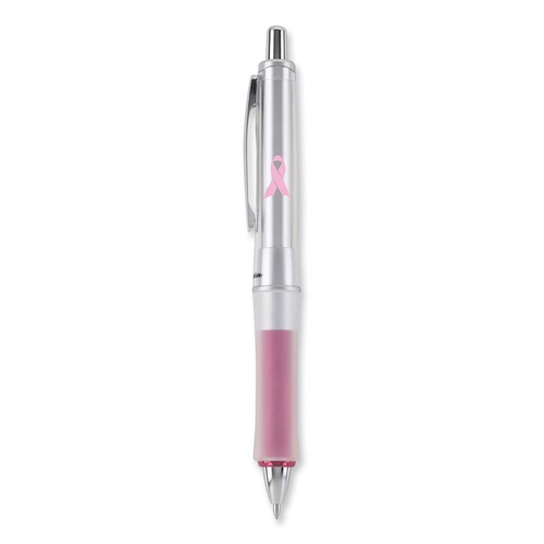 Pens | Pilot 36192 Dr. Grip Center of Gravity Breast Cancer Awareness Medium 1 mm Ballpoint Pen - Black Ink/Silver/Pink Barrel image number 0