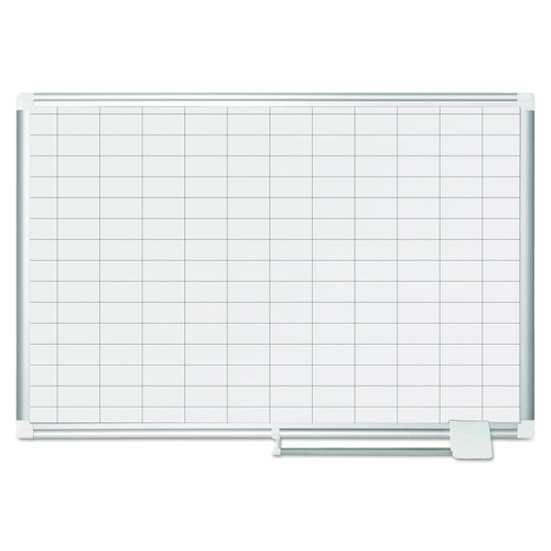 White Boards | MasterVision MA0392830 36 in. x 24 in. Gridded Magnetic Steel Dry Erase Project Planning Board - White Surface, Satin Aluminum Frame image number 0