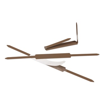 ACCO A7070021J 2 in. Capacity 2.75 in. Center to Center Premium Self-Adhesive Two-Prong Paper Fastener Bases - Brown (100/Box)