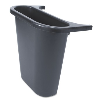 Rubbermaid Commercial FG295073BLA Rectangular Saddle Basket Recycling Bin - Black