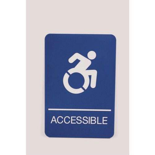Floor Signs & Safety Signs | Headline Sign 7786 6 x 9 Accessible ADA Sign - Blue Face/White Graphics image number 0