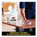 Cleaning Cloths | Rubbermaid Commercial HYGEN 2134283 12 in. x 12 in. Disposable Microfiber Cleaning Cloths - White/Blue Stripe (600/Carton) image number 5
