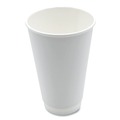 Cups and Lids | Boardwalk BWKDW16HCUPPK 16 oz. Double-Walled Paper Hot Cups - White (25/Pack) image number 1