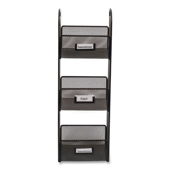 Safco 3290BL 6 in. x 6 in. x 18 in. Steel Mesh 3 Compartments Onyx Breakroom Organizers - Black