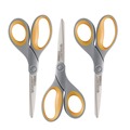Staplers | Westcott 17532 8 in. Titanium Bonded Straight Scissors - Gray/Yellow (3/Pack) image number 0