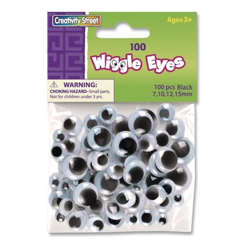 PRODUCTS | Creativity Street PAC344602R 0.27 in., 0.39 in., 0.47 in., 0.59 in. Wiggle Eyes Assortment - Black (100/Pack)