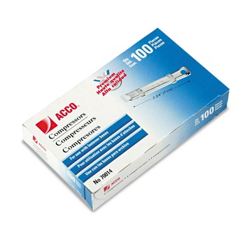 ACCO A7070014J 2.75 in. Center to Center Premium Two-Prong Fastener Compressors - Silver (100/Box)