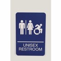 Floor Signs & Safety Signs | Headline Sign 7771 6 x 9 Unisex Restroom ADA Sign - Blue Face/White Graphics image number 0