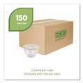 Bowls and Plates | Eco-Products EP-SB48 48 oz. Renewable and Compostable Plastic Salad Bowls with Lids - Clear (150/Carton) image number 2