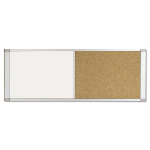 Bulletin Boards | MasterVision XA10003700 36 in. x 18 in. Cubicle Workstation Magnetic Dry Erase/Bulletin Board Combo - Tan/White Surface/Satin Aluminum Frame image number 0