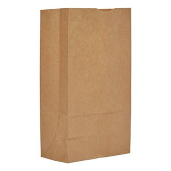 General BAG GX12 7.06 in. x 4.5 in. x 13.75 in. 57 lbs. Capacity Grocery Paper Bags - Size 12 Kraft (1000/Bundle)