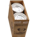 Food Trays, Containers, and Lids | Pactiv Corp. Y52730 7 in. Diameter x 1.53 in. h 24 oz Aluminum Take-Out Container - Silver (250/Carton) image number 3
