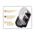 Staple Punches | PaperPro 2240 40-Sheet EZ Squeeze 3-Hole Punch - Black/Silver image number 1