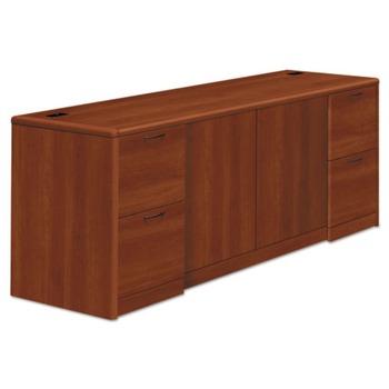 HON H10743.CC 10700 Series 72 in. x 24 in. x 29.5 in. 3/4 Height Pedestals Kneespace Credenza - Harvest