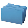 File Folders | Smead 17043 1/3-Cut Tabs Assorted Legal Size 0.75 in. Expansion Colored File Folders - Blue (100/Box) image number 3