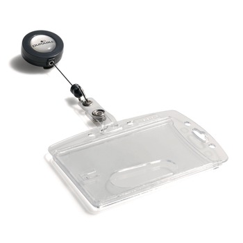 LABELS AND LABEL MAKERS | Durable 801219 Vertical/Horizontal Reel ID/Security Card Holder Set - Clear (10/Pack)