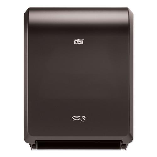 Paper Towel Holders | Tork 771728 12.32 in. x 9.32 in. x 15.95 in. Electronic Hand Towel Roll Dispenser for 7.5 in. Rolls - Black (1/Carton) image number 0