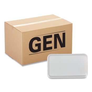 GEN 16SWH 11.63 in. x 7.25 in. x 0.54 in. #16S Meat Trays - White (250/Carton)