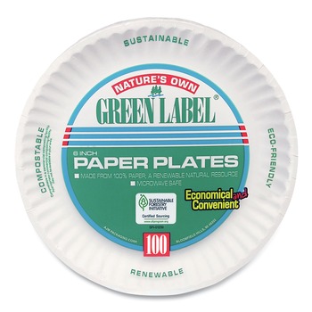 AJM Packaging Corporation 40111 6 in. Diameter Paper Plates - White (100/Pack, 10 Packs/Carton)