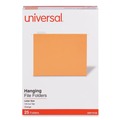 File Folders | Universal UNV14122 1/5-Cut Tab, Deluxe Bright Color Hanging File Folders - Letter Size, Orange (25/Box) image number 3