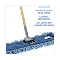  | Boardwalk BWKHL245BSPC 24 in. x 5 in. Synthetic Head 60 in. Wood/Metal Handle Dry Mopping Kit - Blue Head/Natural Handle (1-Kit) image number 3